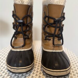 Sorel Kids' Tan and Black Snow Boots